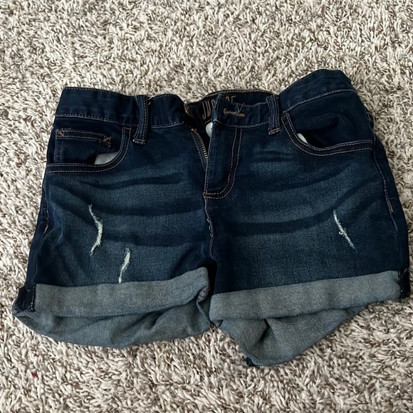 Justice girls dark wash denim shorts size: 14 - Picture 1 of 3